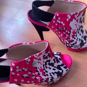 Pink Black And White Heels by nicholas kirkwood